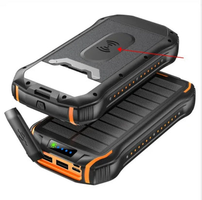 Portable Solar Power Bank 26800mAh (Wireless Charging)