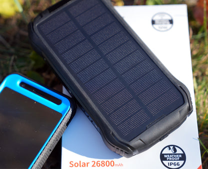 Portable Solar Power Bank 26800mAh (Wireless Charging)